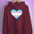 Transgender Pride 8-Bit Pixel Heart Hoodie - Maroon